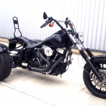 Casarva Harley Davidson Softail trike with rraked triple trees and Independent Rear Suspension (IRS)