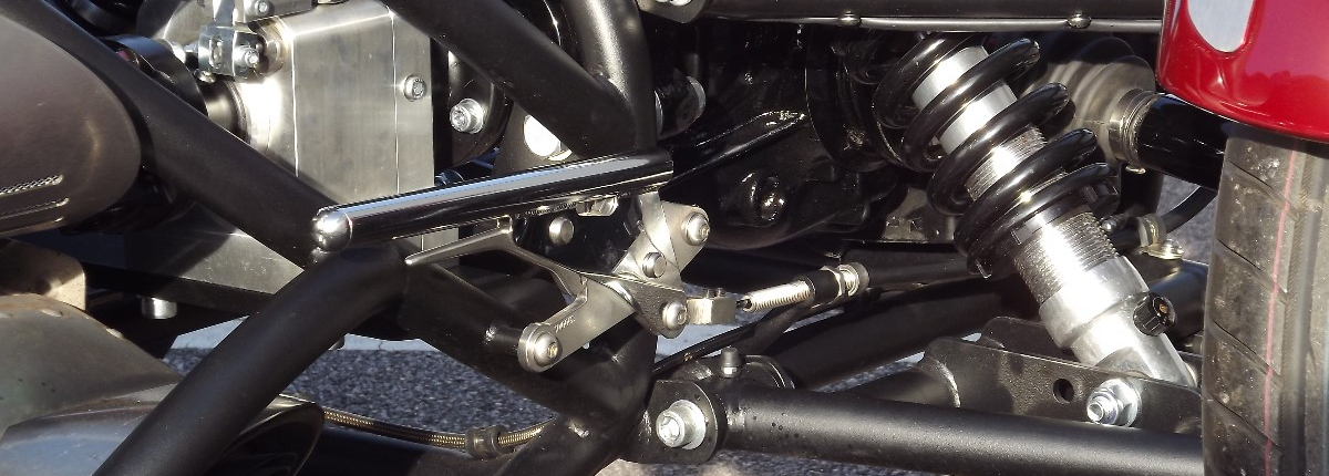 Casarva Triumph Rocket 3r r3r trike. with raked front forks, reverse gearbox and casarva IRS trike conversion