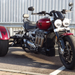 Casarva Triumph Rocket 3r r3r trike. with raked front forks, reverse gearbox and casarva IRS trike conversion