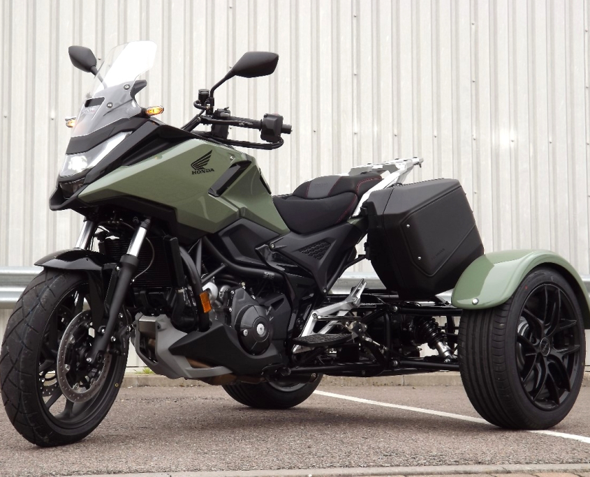 Casarva Honda NC750X DCT trike with reverse and throttle moved to left with left hand rear brake lever