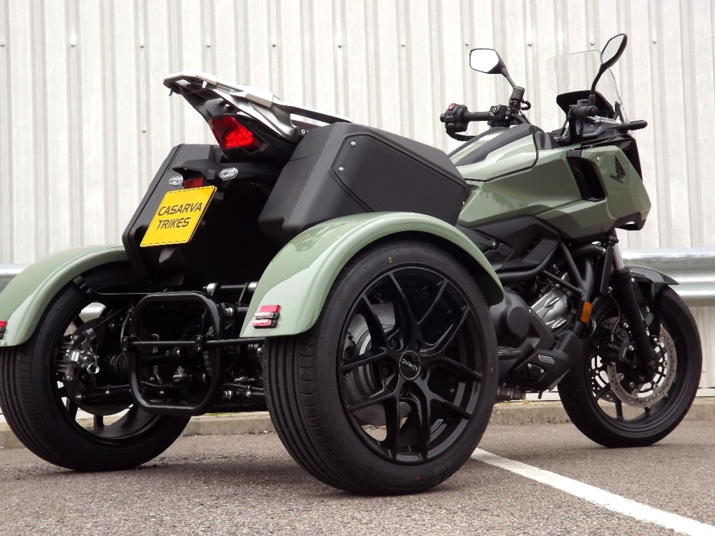Casarva Honda NC750X DCT trike with reverse and throttle moved to left with left hand rear brake lever