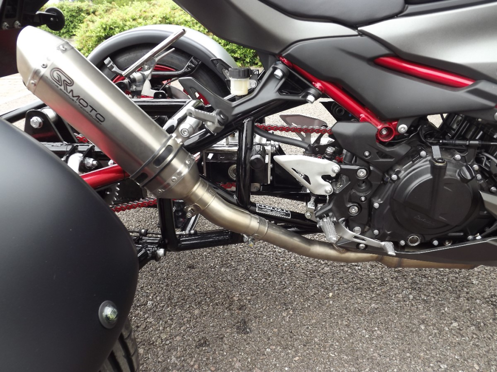 Casarva Kawasaki Ninja 500 IRS chain drive trike with reverse gearbox