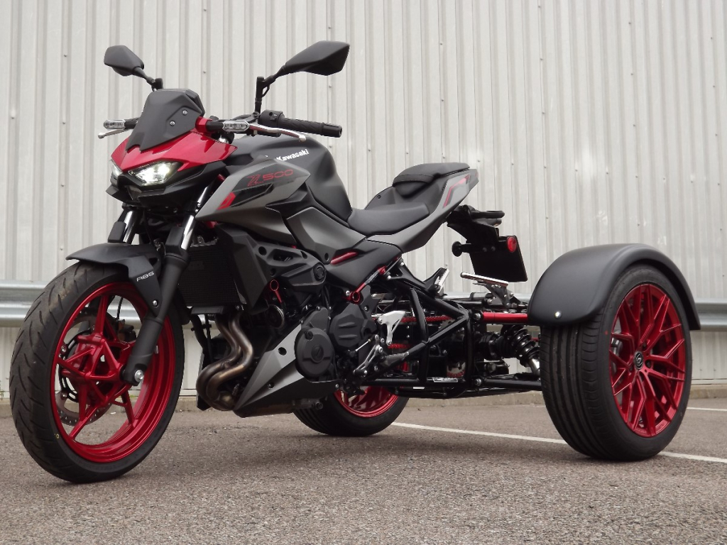 Casarva Kawasaki Ninja 500 IRS chain drive trike with reverse gearbox