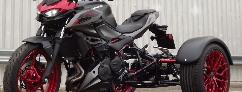 Casarva Kawasaki Ninja 500 IRS chain drive trike with reverse gearbox