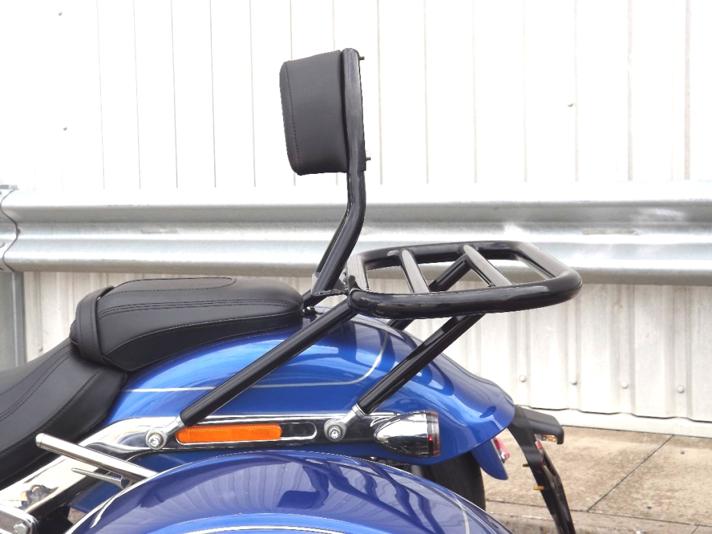 Casarva Harley Davidson FLFB Fat Boy 117 engine trike with reverse, dual exhaust and custom rack with sissy bar