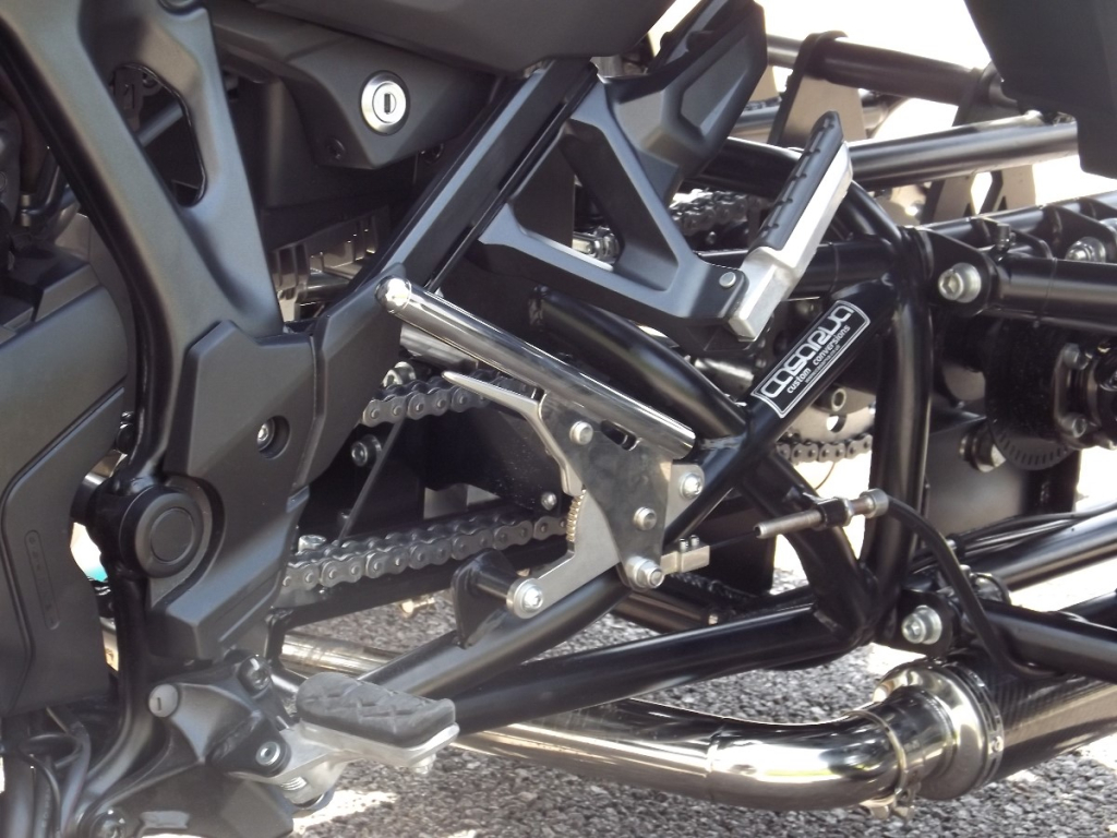 Casarva Honda NT1100 DCT Automatic gearbox IRS trike with chain drive reverse gearbox and Casarva twin stainless steel exhaust reroute with carbon silencers and full luggage