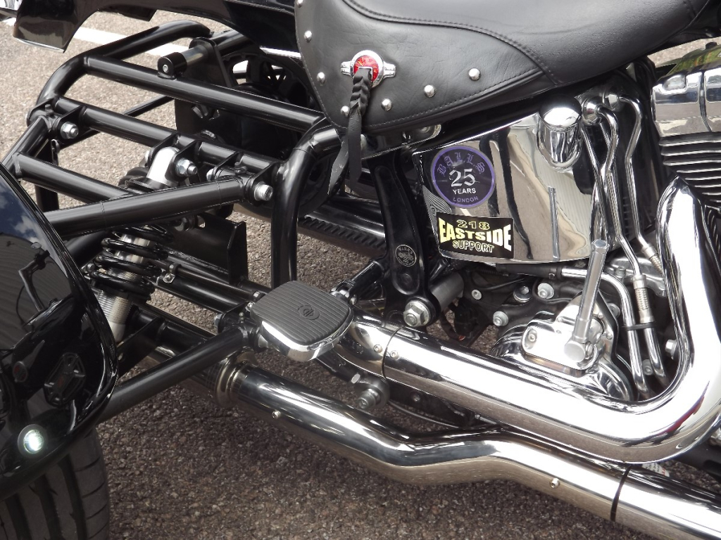Casarva Harley Davidson Softail Classic belt drive IRS trike with reverse gearbox and custom dual stainless exhausts