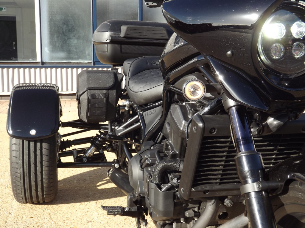 Casarva Honda CMX1100 Rebel DCT independent rear suspension trike with automatic gearbox, Casarva reverse gearbox, Puig batwing screen, Hepco & Becker top case and rack, SW-Motech panniers, stainless exhsust system, Y Spoke alloy wheels.