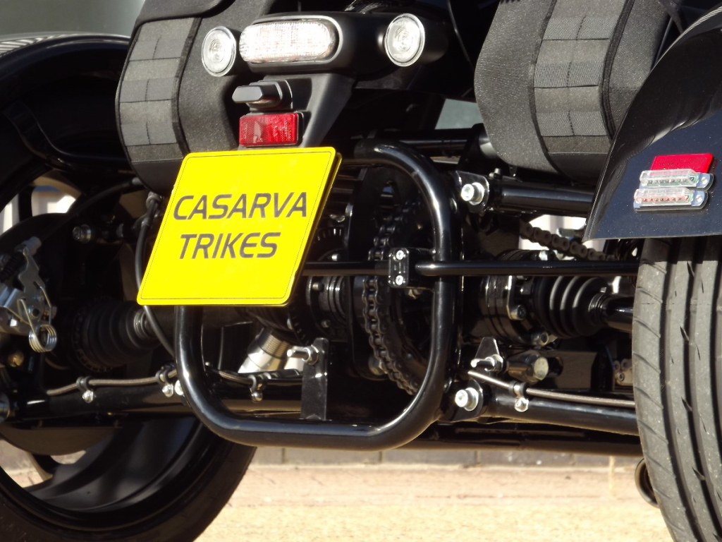 Casarva Honda CMX1100 Rebel DCT independent rear suspension trike with automatic gearbox, Casarva reverse gearbox, Puig batwing screen, Hepco & Becker top case and rack, SW-Motech panniers, stainless exhsust system, Y Spoke alloy wheels.